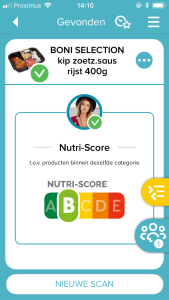 Nutri-Score Colruyt NS op SWF app (1)